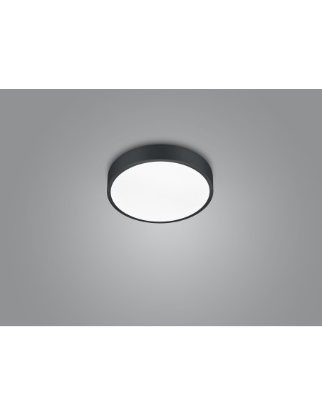 Trio Waco – Plafonnier LED dimmable 28W, 3200lm, noir mat, lumière modulable 2300 à 4000K
