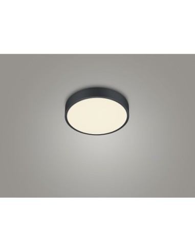 Trio Waco – Plafonnier LED 28W, noir mat, métal & acrylique, 3200lm, lumière ajustable