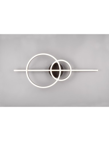 Plafonnier LED SMD 54W, 6300Lm, 2700-6000K, télécommande, Noir mat – Trio - Montilla