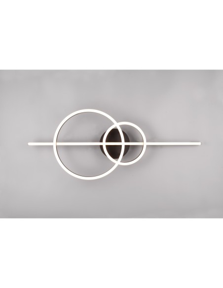 Plafonnier LED SMD 54W, 6300Lm, 2700-6000K, télécommande, Noir mat – Trio - Montilla