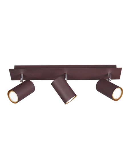 Trio Marley – Spot plafond 3 lampes, métal finition rouille, 3 x GU10 max 35W, IP20, 48 x 15 cm