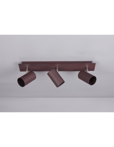 Spot plafond 3x GU10, max 35W, métal rouille - Trio - Marley