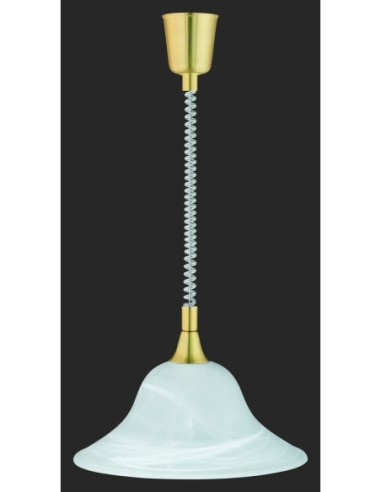 Trio Viola – Suspension élégante en verre mat blanc, corps métal laiton, ampoule E27 max 40W (non incluse), 160 cm