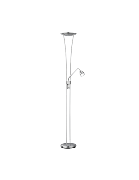 Trio Arizona – Lampadaire LED 19W, 2200 lm, lumière chaude 3000K, nickel mat