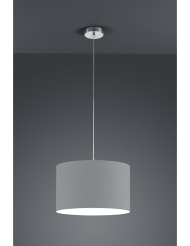 Trio Hotel – Suspension élégante 1xE27, lumière douce, finition gris et nickel mat
