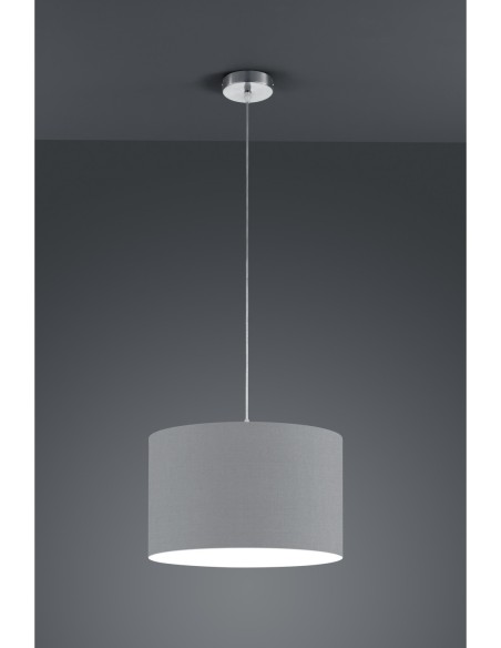 Trio Hotel – Suspension élégante 1xE27, lumière douce, finition gris et nickel mat
