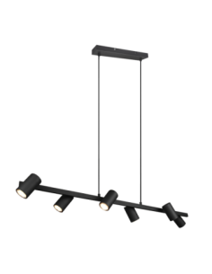 Trio Marley – Suspension 6xGU10, 35W, métal noir mat, design épuré