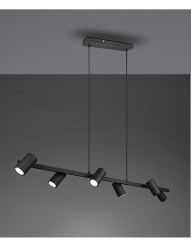 Trio Marley – Suspension moderne 6xGU10, lumière réglable, finition noire mat