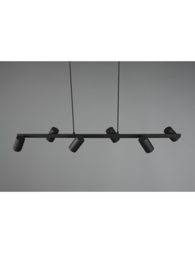 Suspension 6xGU10, max. 35W, Métal noir mat – Trio - Marley