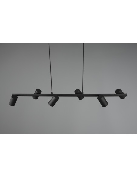 Suspension 6xGU10, max. 35W, Métal noir mat – Trio - Marley