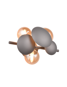 Trio Bubble – Applique 3xG9, verre ambré et métal anthracite, design spectaculaire