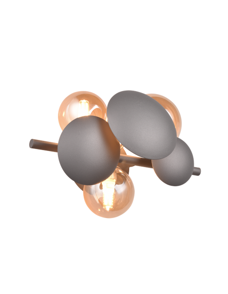 Trio Bubble – Applique 3xG9, verre ambré et métal anthracite, design spectaculaire