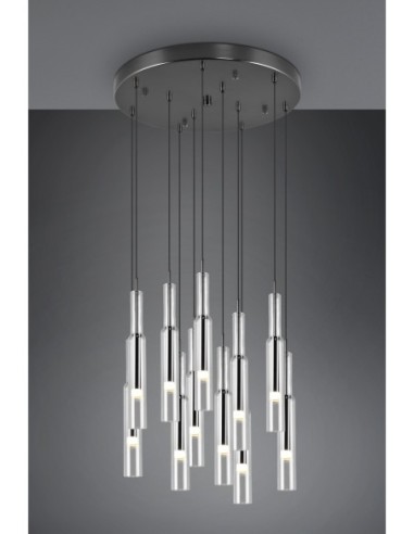 Trio Lucent – Suspension design, LED réglables, abat-jours en verre, variateur SWITCH intégré