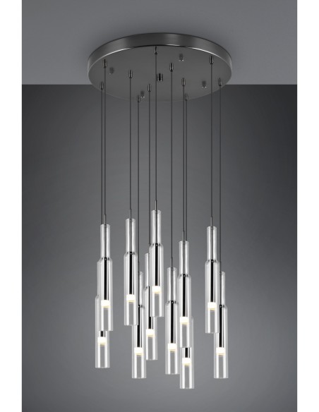 Trio Lucent – Suspension design, LED réglables, abat-jours en verre, variateur SWITCH intégré