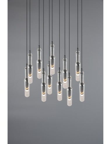 Suspension 11xLED SMD, 2,8W, 2300–4000K, Métal Noir-Chrome – Trio Select - Lucent