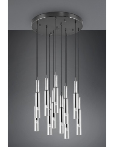 Suspension 11xLED SMD, 2,8W, 2300–4000K, Métal Noir-Chrome – Trio Select - Lucent