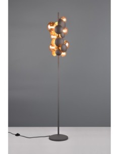 Trio Bubble – Lampadaire 7xG9, verre ambré et métal anthracite, design spectaculaire et moderne 2