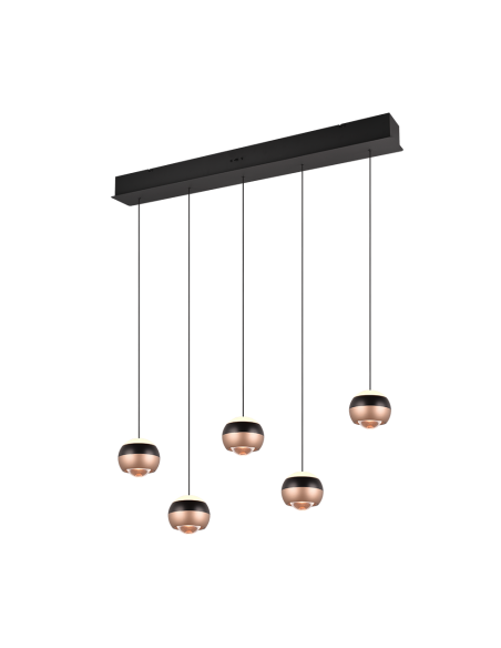 Trio Orbit – Suspension élégante 5xLED, design sphérique, ajustable, éclairage moderne et économique
