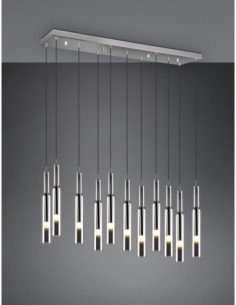 Trio Lucent – Suspension élégante 11xLED, abat-jours en verre chromé, ambiance moderne et lumineuse 2
