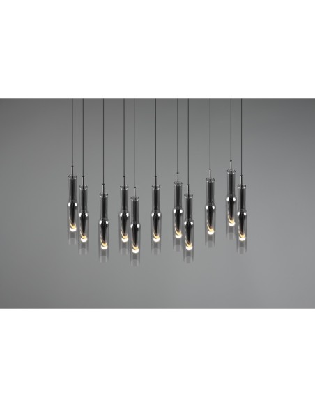 Suspension 11xLED, chrome et verre chromé – Trio Select - Lucent