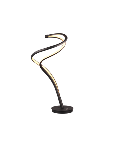 Trio Nala – Lampe de table LED 17W, design incurvé noir mat, lumière réglable et économe