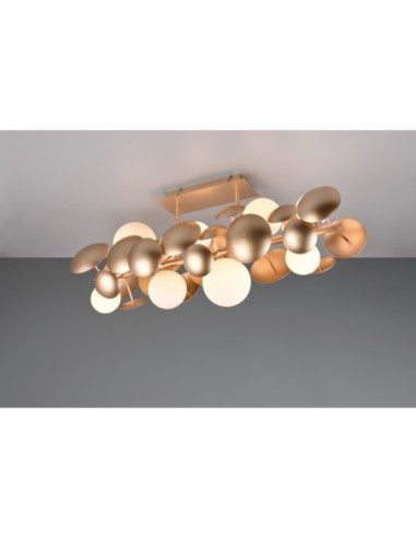 Trio Bubble – Plafonnier élégant LED 8xG9, effet lumineux impressionnant, blanc et doré