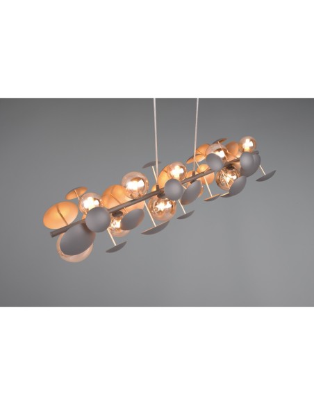 Suspension 10xG9, max. 10W, verre ambré et métal anthracite, 100cm – Trio Select - Bubble