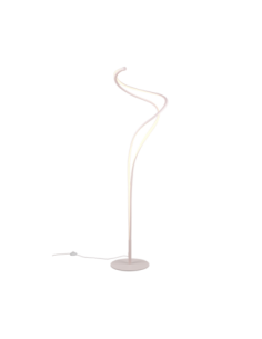 Trio Nala – Lampadaire LED design incurvé 46W, blanc mat, 5500lm, variateur tactile, lumière multitempérature