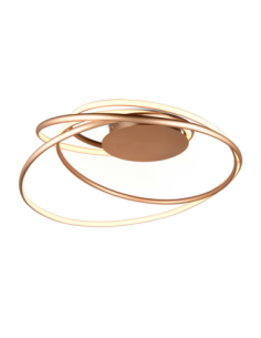Trio Nala – Plafonnier LED 57W, design incurvé doré, 6800lm, variateur intégré, lumière multitempérature