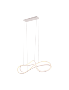 Trio Nala – Suspension LED 57W, design incurvé, 6800lm, blanc mat, variateur intégré