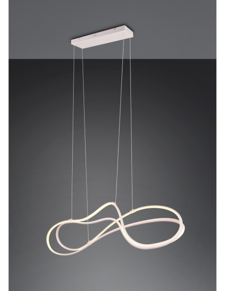 Trio Nala – Lampe suspendue LED 57W, 6800lm, réglable, trois couleurs de lumière, finition blanche mate