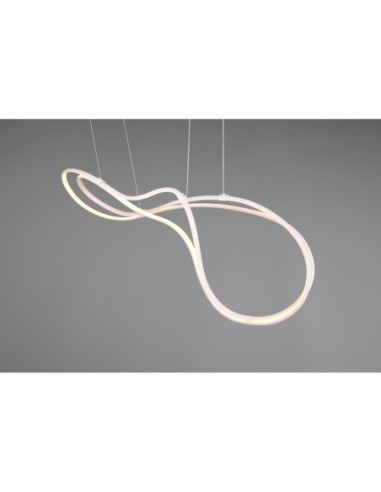Suspension 1xLED, 57W, 6800lm, 2300+3000+4000K, blanc mat – Trio Select - Nala