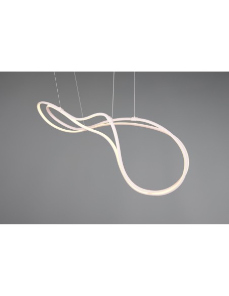 Suspension 1xLED, 57W, 6800lm, 2300+3000+4000K, blanc mat – Trio Select - Nala