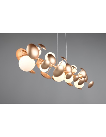 Suspension 10xG9 max 10W, verre blanc et métal doré – Trio Select - Bubble