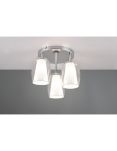 Trio Barret – Plafonnier design 3xE14, max. 10W, verre transparent et blanc, chrome élégant 2