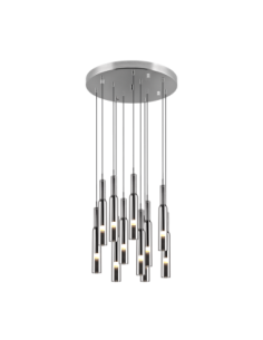 Trio Lucent – Suspension LED élégante, 11 x 2,8W, 2300-4000K, variateur SWITCH, chrome et verre