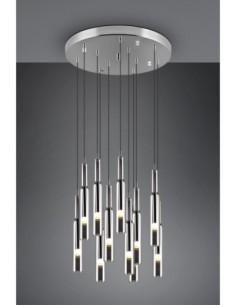 Trio Lucent – Suspension LED élégante, 11 x 2,8W, 2300-4000K, variateur SWITCH, chrome et verre 2