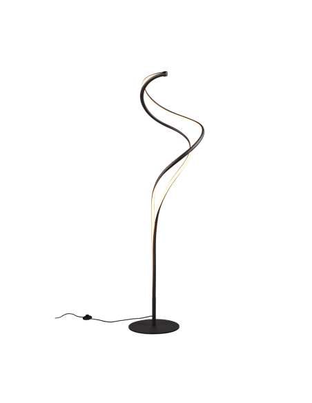 Trio Nala – Lampadaire LED design incurvé, 46W, 5500lm, 2300-4000K, variateur tactile, noir mat