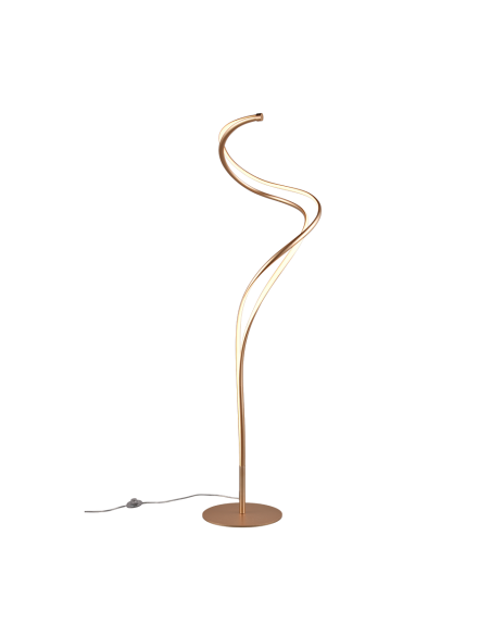 Trio Nala – Lampadaire LED design incurvé, 46W, 5500Lm, 2300-4000K, doré
