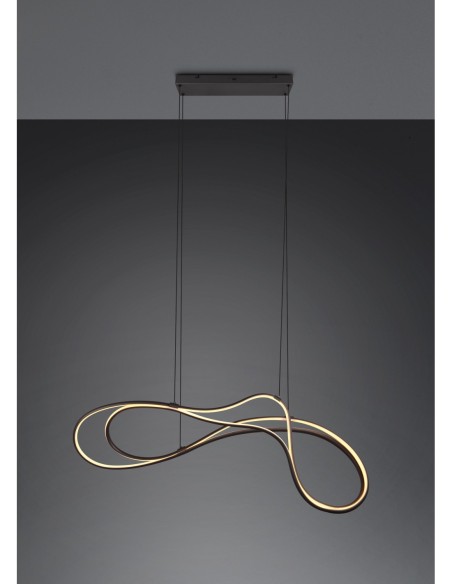 Trio Select Nala – Suspension élégante LED, 57W, 6800Lm, noir mat, variateur et sélection de couleur