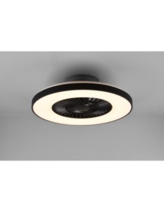Plafonnier ventilateur HALMSTAD LED noir mat et blanc 58 cm 2
