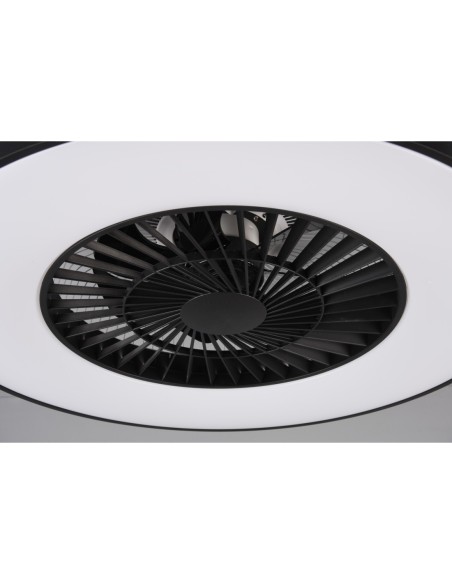 Plafonnier ventilateur HALMSTAD LED 38W 58 cm noir