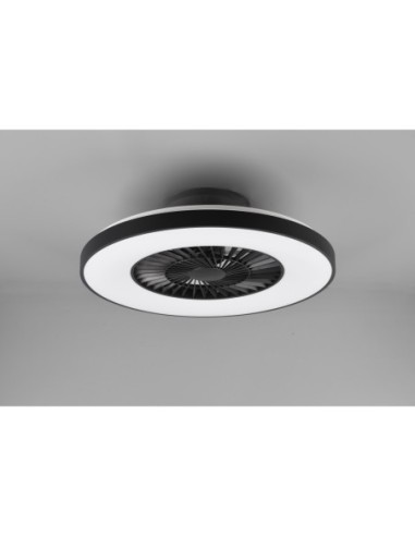 Plafonnier ventilateur HALMSTAD LED 38W 58 cm noir