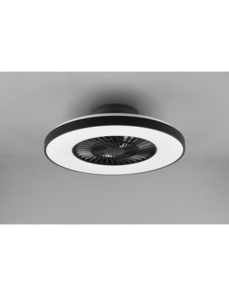 Plafonnier ventilateur HALMSTAD LED 38W 58 cm noir