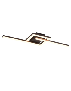 Plafonnier LED Viale noir mat avec têtes orientables