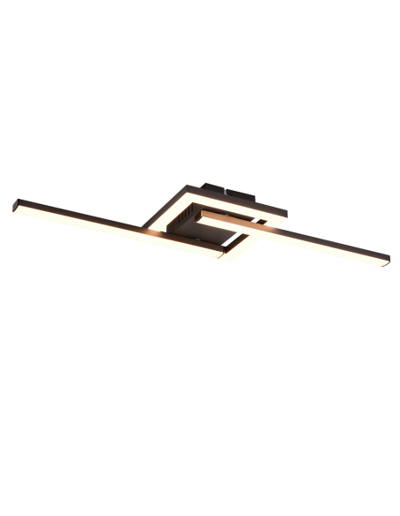 Plafonnier LED Viale noir mat avec têtes orientables
