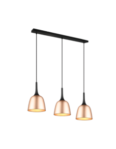 Trio Chiron – Suspension LED 3xE27, max. 40W, aluminium, laiton mat