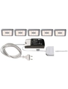 Kit 5 spots pour meuble cuisine et salle de bain Paty Square  - Deko Light Leluminaireled.com