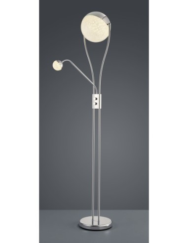 Lampadaire LED 18W chrome avec liseuse flexible 3000K 2000lm intérieur | Trio