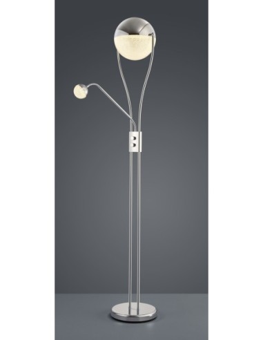 Lampadaire LED 18W chrome avec liseuse flexible 3000K 2000lm intérieur | Trio